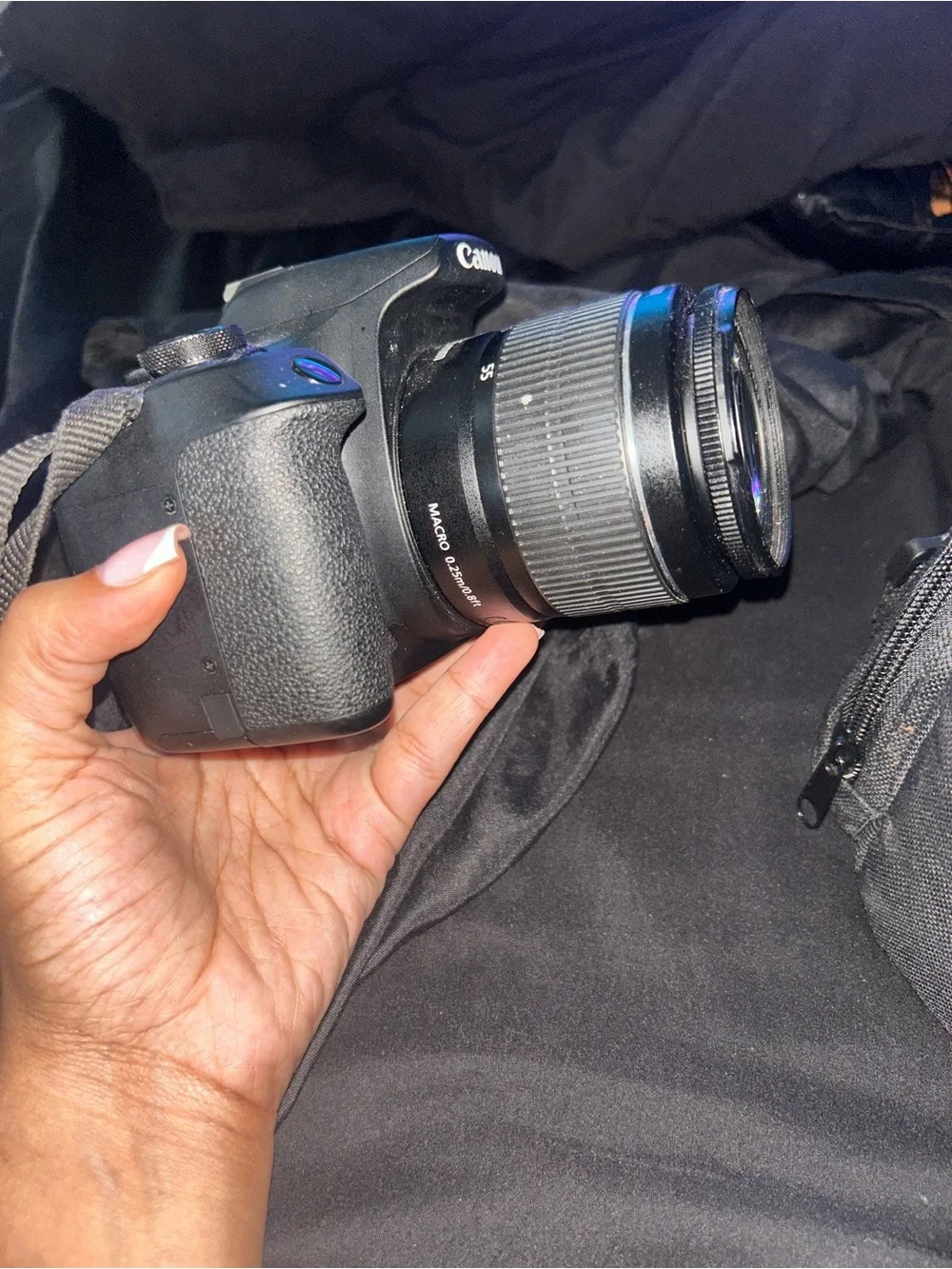 Canon Black DSLR with 18-55mm Lens